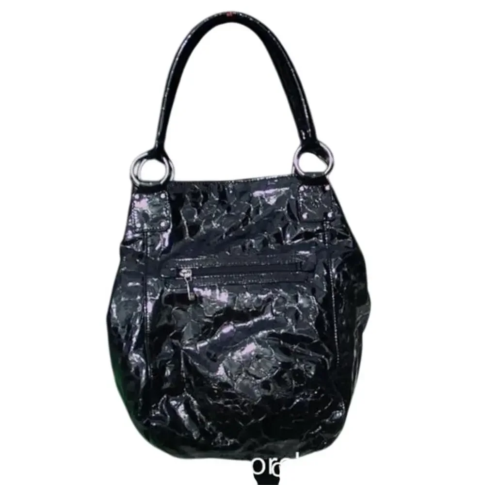Donald Pliner Black Tortoise Leather Purse Handbag New Large Tote Shopper $795